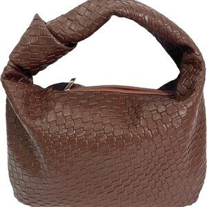 Women's Knot Strap Leather Dumpling Handbags Zipper Hobo Clutch Purses